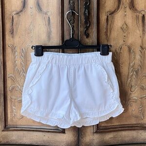 NWOT J.Crew Crewcuts Girls White Ruffle Elastic Waist Pockets Kids Shorts 12